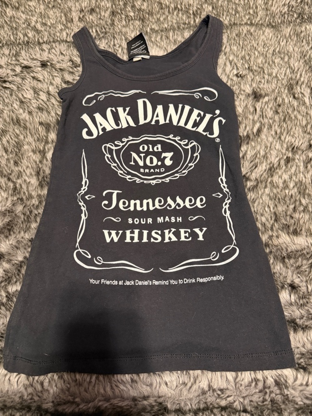Jack Daniels Kids Black Tank Top with White Logo